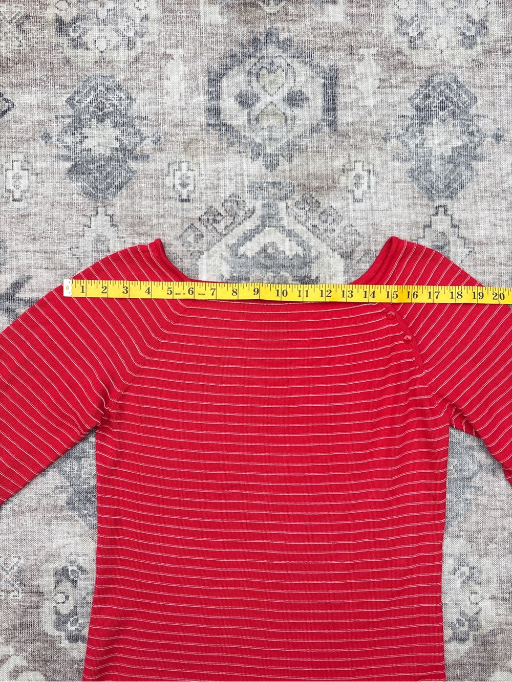 *SOLD* Willi Smith 100% Cotton Breton Stripe Boat Neck Sweater | Medium - Picture 9 of 10